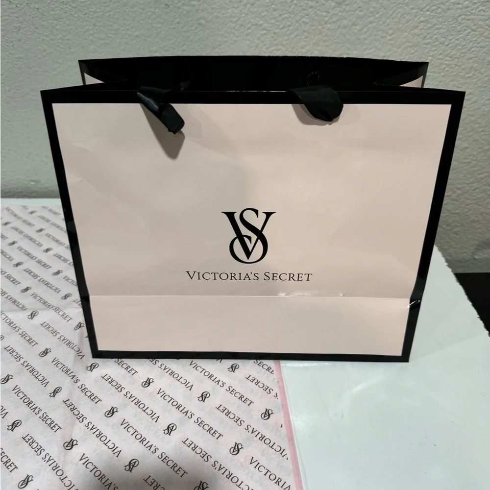 VICTORIAS SECRET gift bag with stamped tissue papper